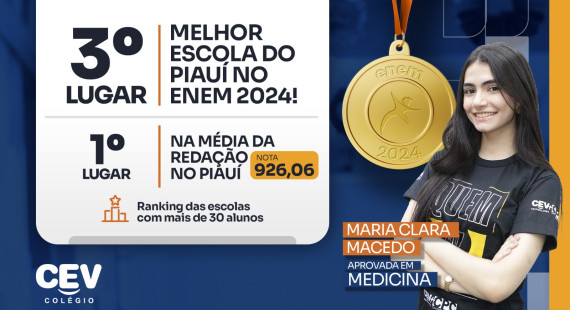 CEV Colégio está entre as melhores escolas do Piauí no ENEM 2024!
